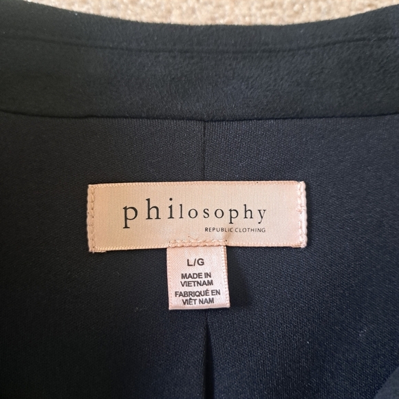 Philosophy Republic Clothing Black Moto Jacket Ladies Size Large Knit Faux Suede - Picture 10 of 12